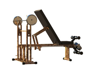 Gym equipment isolated on background. 3d rendering - illustration