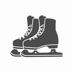 Skates for Figure Skating Solid Icon. Ice Skates