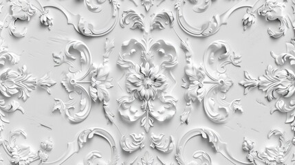 White 3D Floral Art Installation on Contemporary Wall