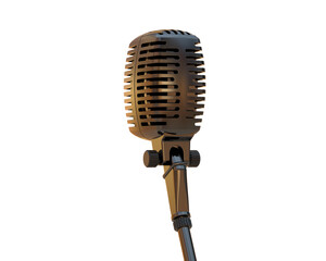 Microphone isolated on background. 3d rendering - illustration