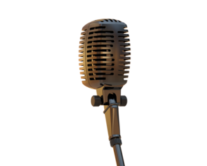 Microphone isolated on background. 3d rendering - illustration