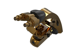 Microscope isolated on background. 3d rendering - illustration