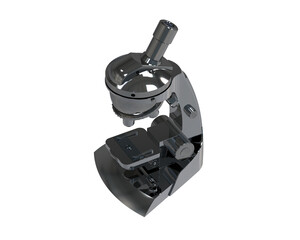 Microscope isolated on background. 3d rendering - illustration