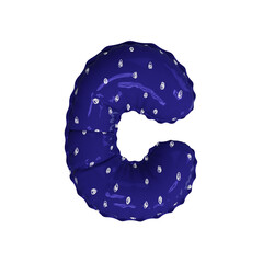 3D doodle polka dot pattern helium balloon letter C