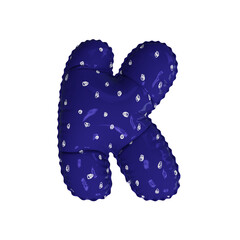 3D doodle polka dot pattern helium balloon letter K