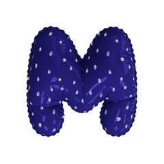 3D doodle polka dot pattern helium balloon letter M