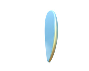 Surf board isolated on background. 3d rendering - illustration