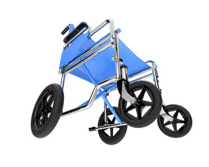 Hospital wheelchair isolated on background. 3d rendering - illustration