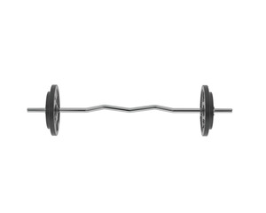 Curved barbell isolated on background. 3d rendering - illustration
