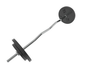Curved barbell isolated on background. 3d rendering - illustration