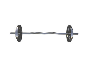 Curved barbell isolated on background. 3d rendering - illustration - obrazy, fototapety, plakaty