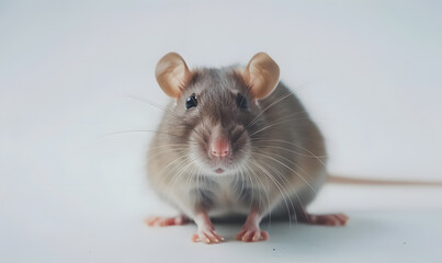 Сute decorative rat on a white background.