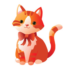 cute watercolor cat vector