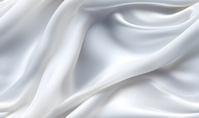 Obraz premium Crystal Breeze: White Cloth Abstract Background with Soft Waves