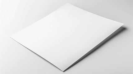blank white paper on white background.