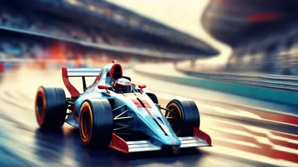 Zelfklevend Fotobehang Dynamic Motion Blur Depicting Competitive Motorsports Racing ,race car racing © Royal