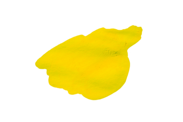 Yellow stroke drawn with marker on transparent background