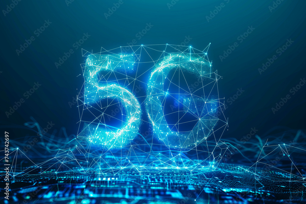 Poster the modern creative communication and internet network connect in smart city . concept of 5g wireles
