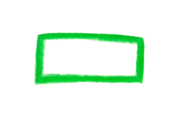 Hand drawn green frame on transparent background