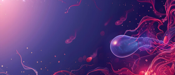 Microscopic Sperm Cells - obrazy, fototapety, plakaty