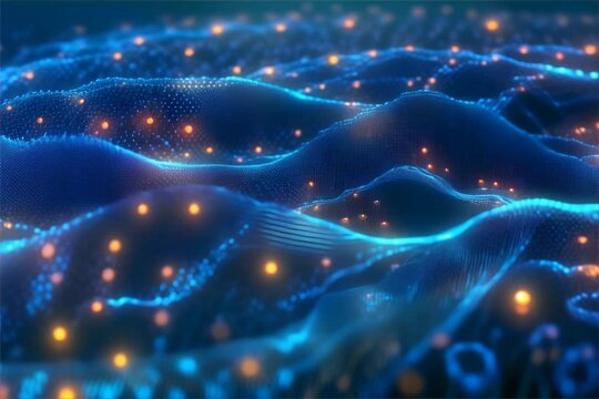 digitally generated image of a wave made of particles  , ,motion graphic design 
