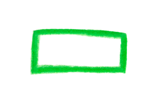 Hand drawn green frame on transparent background