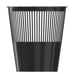 3D rendering illustration of a perforated plastic trash bin