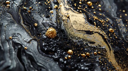 Black dye with pigments of gold and silver