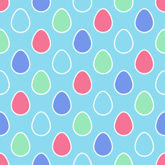 Easter background with eggs in modern style. Seamless pattern for wrapping paper, wallpaper and textile. Vector illustration