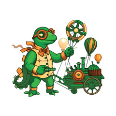 steampunk turtle vector