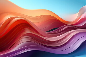 A lively and dynamic composition of colorful wavy lines dancing across the abstract background in a harmonious display of movement and energy