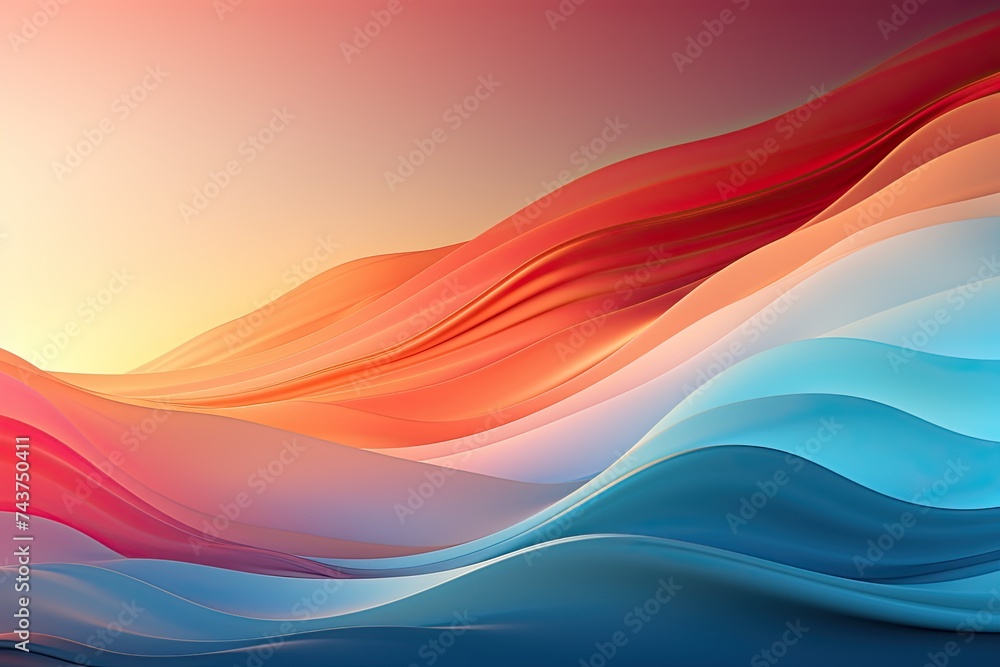 Aufkleber abstract wavy lines in an explosion of bright and bold colors, creating a dynamic and energetic composition