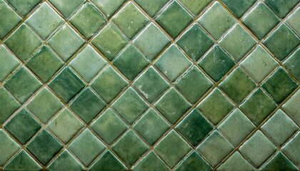 Fototapeta premium Vintage Verdant: Green Ceramic Tile Background for Kitchen or Bathroom