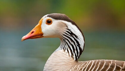 portrait of bar headed geese anser indicus at outskirts of pune maharashtra india