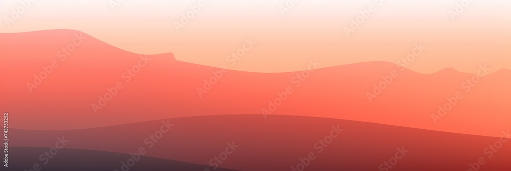 Poster a stunning view of a mountain range silhouetted against a vibrant red sky, creating a breathtaking a