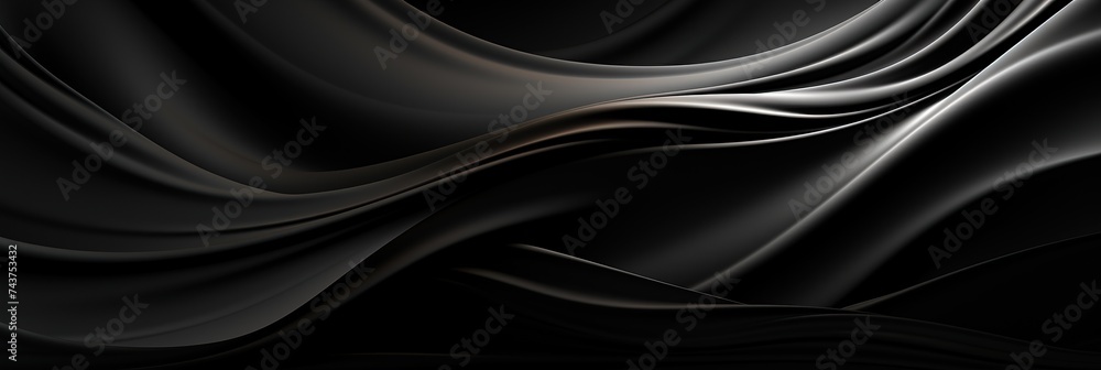 Aufkleber A mesmerizing black background filled with abstract wavy lines creating a sense of elegance and movement