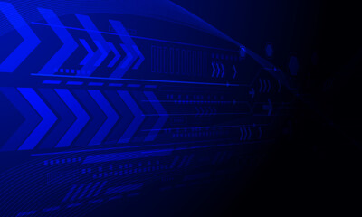 blue lines circuit connectivity technology with neon light abstract background