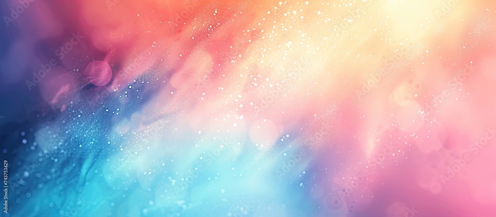 Poster this photo features a blurry rainbow colored background with a soft and ethereal effect, creating a 