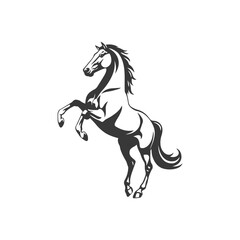 Logo design of a rearing up horse, vector illustration