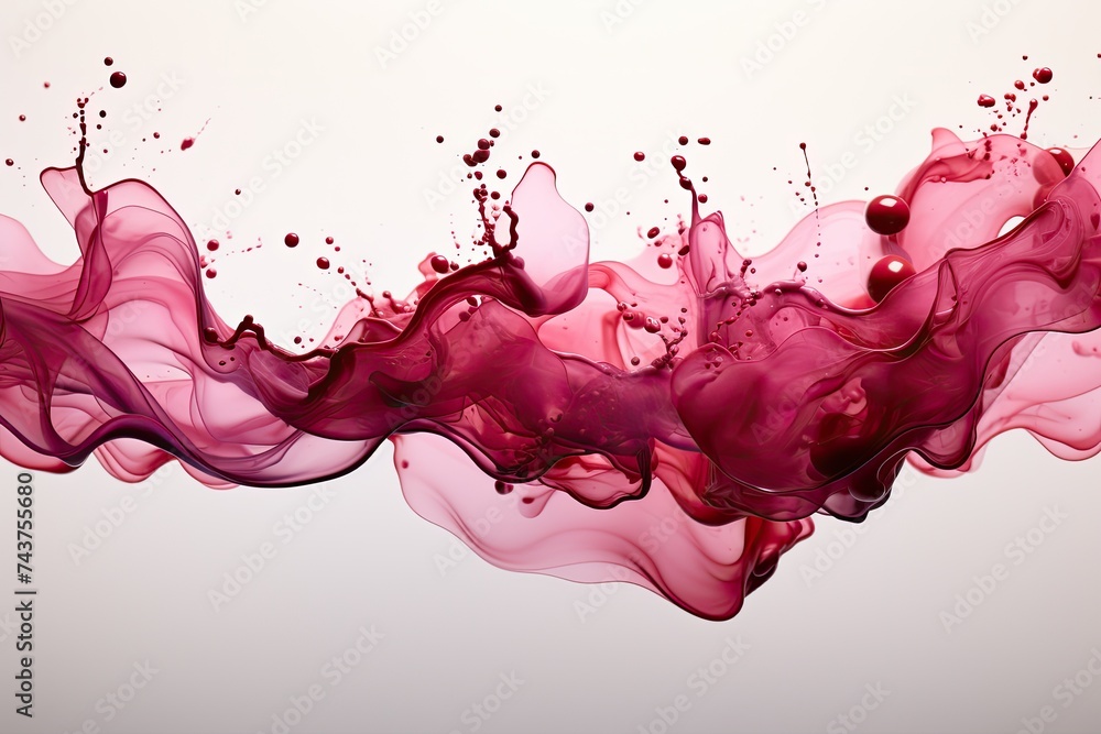 Fototapete a vibrant concoction of red and pink liquid swirls and dances gracefully through the air, creating a