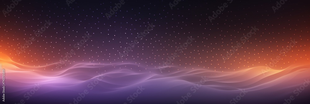 Aufkleber a panoramic view of gentle cosmic waves under a studded starry sky gradient.