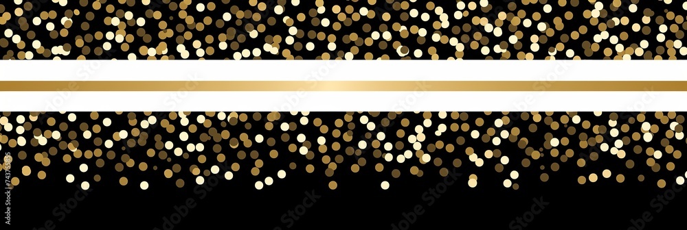 Poster a luxurious black and gold background adorned with a striking white stripe, creating a bold and soph