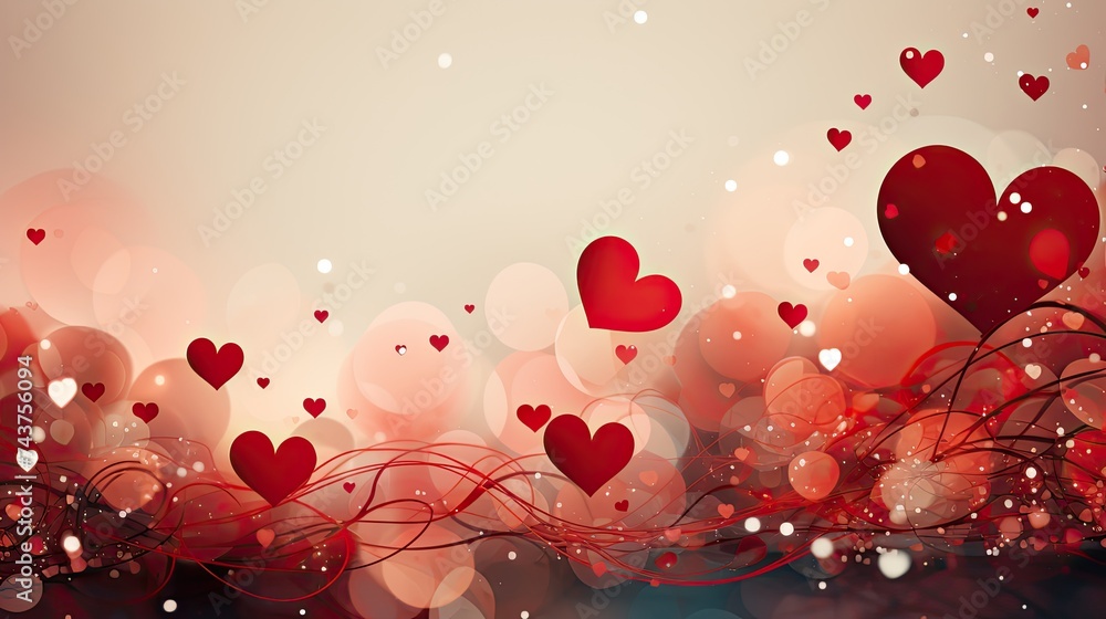 Aufkleber A collection of vibrant red hearts gently floating in the air, creating a whimsical and romantic atmosphere
