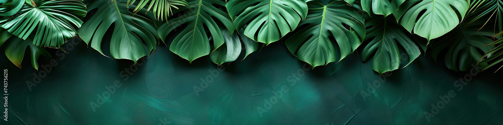 Canvas Prints monstera leaves border