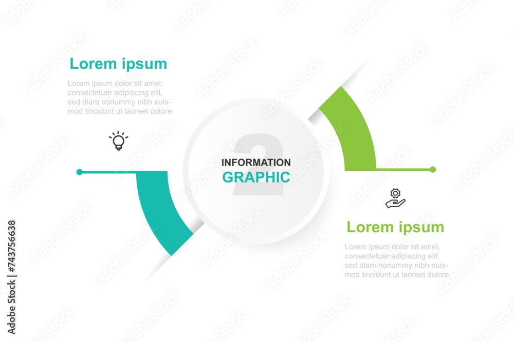 Poster Design template infographic vector element with 2 step or option suitable for web presentation and business information