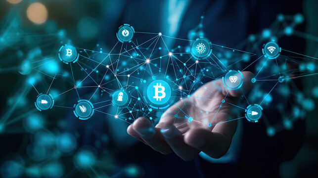 blockchain and bitcoin concept