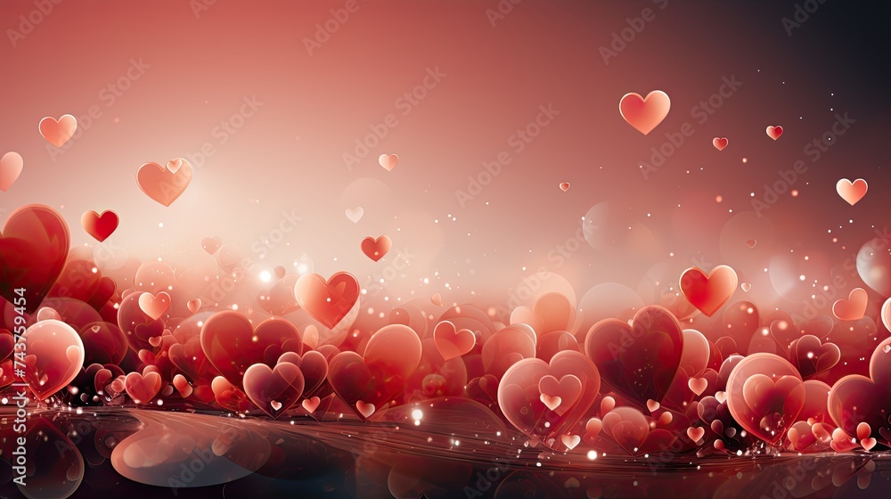 Aufkleber A lively scene filled with heart shaped balloons floating gracefully in the air, creating a whimsical and joyful atmosphere