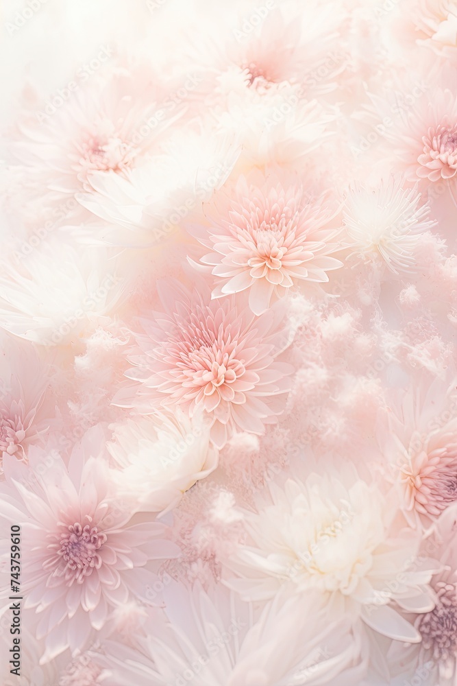 Poster a captivating image of a bunch of flowers gracefully suspended in mid-air, creating a mesmerizing an