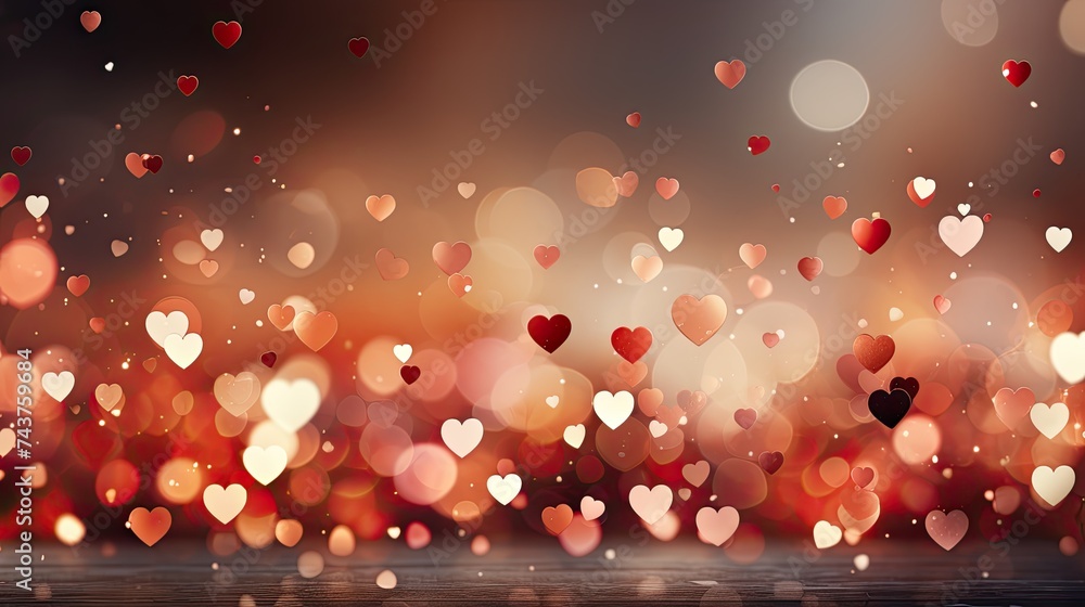 Aufkleber A dreamy scene of translucent hearts gently floating in the air, creating a mesmerizing and enchanting atmosphere