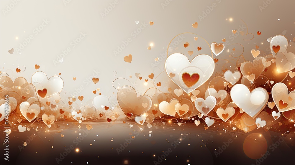 Leinwandbilder Hearts of various sizes and colors float gracefully in the air, creating a mesmerizing and enchanting display of emotion and love